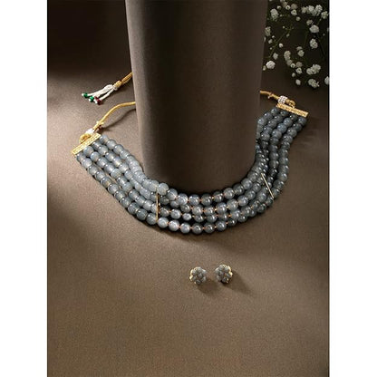 Maharani Necklace in Traditional Maharani Haar Necklace with Earrings Bridal Jewellery Set for Women