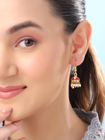 Meenakari Jhumka Earrings | Combo of 6 Pairs