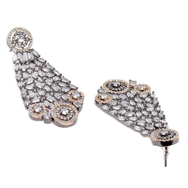 American diamond necklace set with matching earrings