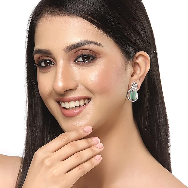 American Diamond Paisley Stud Earrings