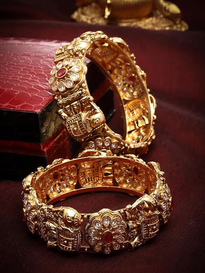 Temple Jewellery Bangles | Set of 2