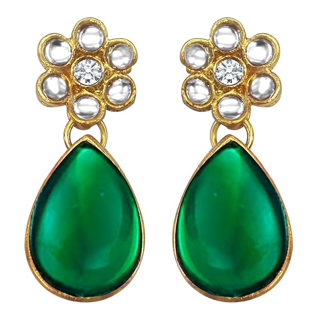 Green necklace set with traditional Indian styling