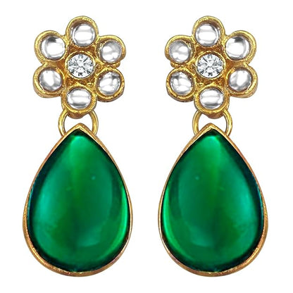 Green necklace set with traditional Indian styling