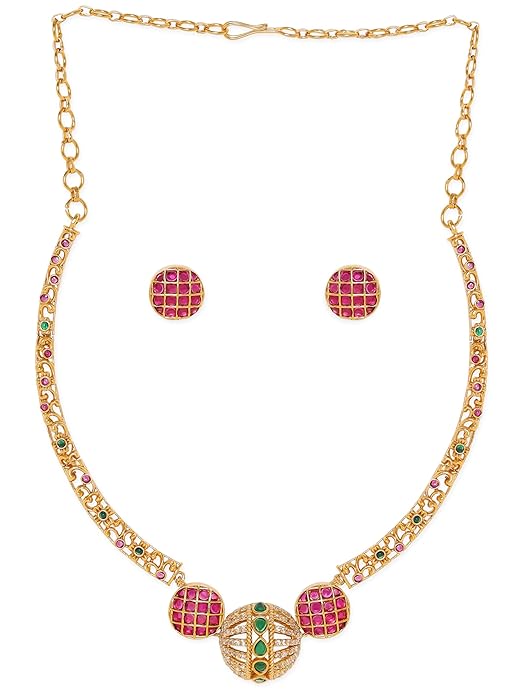 Bridal Temple Jewellery CZ Choker Necklace