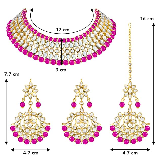 Kundan Necklace White Pearl Set