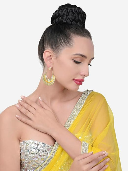 Meenakari Jhumka in Multicolor Meenakari Cluster Beads Drop Chandbali Design