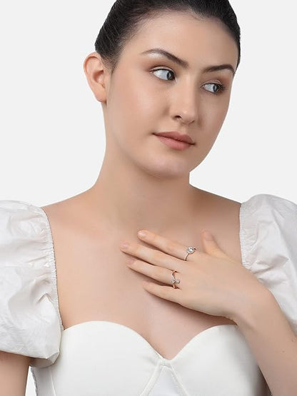 High Quality CZ Finger Rings Set of 2