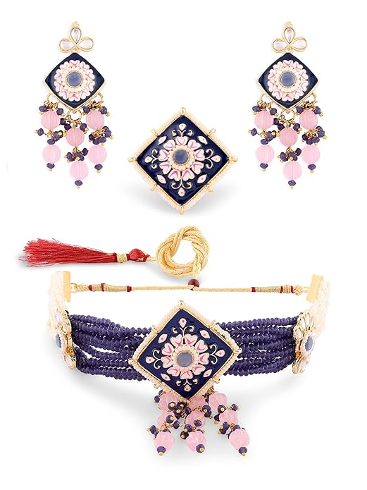 Indian Kundan Choker Necklace Set