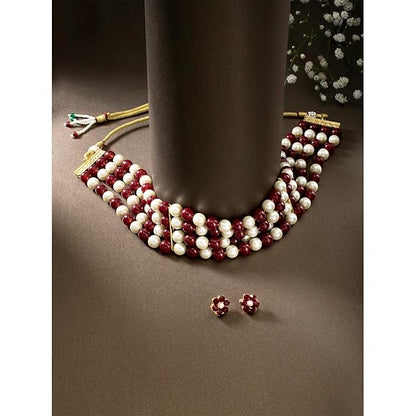 Maharani Necklace in Traditional Maharani Haar Necklace with Earrings Bridal Jewellery Set for Women