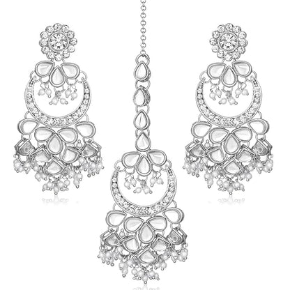 Gold Mangtika Kundan in Traditional Ethnic Jewellery Set Design for Women