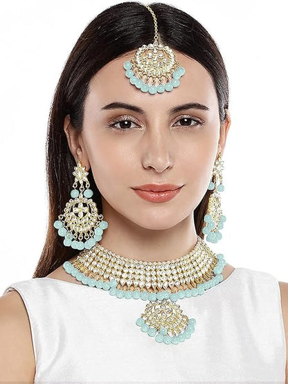 Bridal Kundan Jewellery Pearl Choker Set