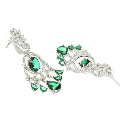 American diamond earrings with classic ethnic design