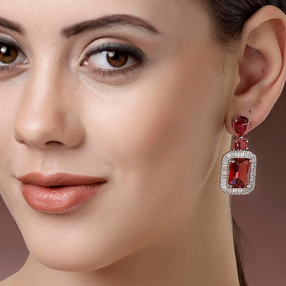 American Diamond Crystal Studded Drop Earrings