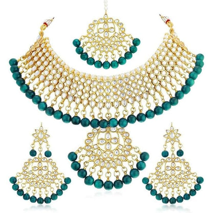 Bridal Kundan Jewellery Pearl Choker Set