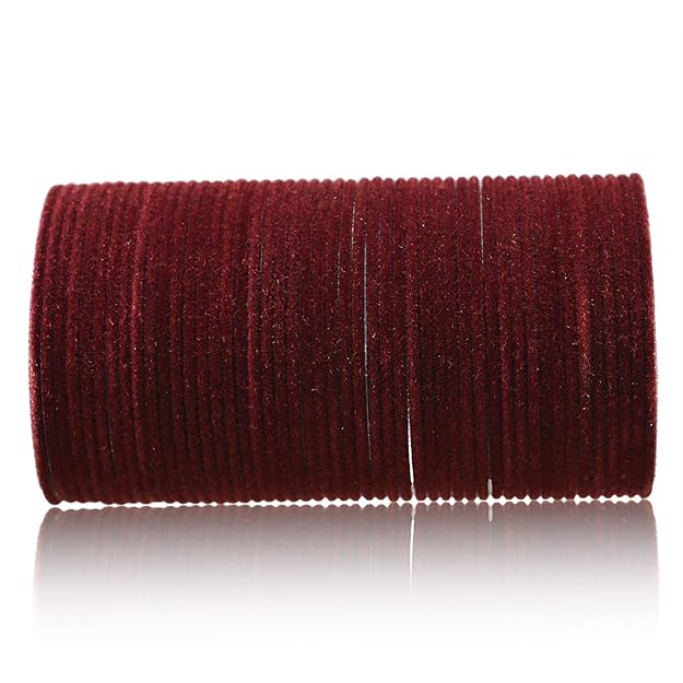 Velvet Metal Bangles for Women Available in Various Color Set of 32 Bangles
