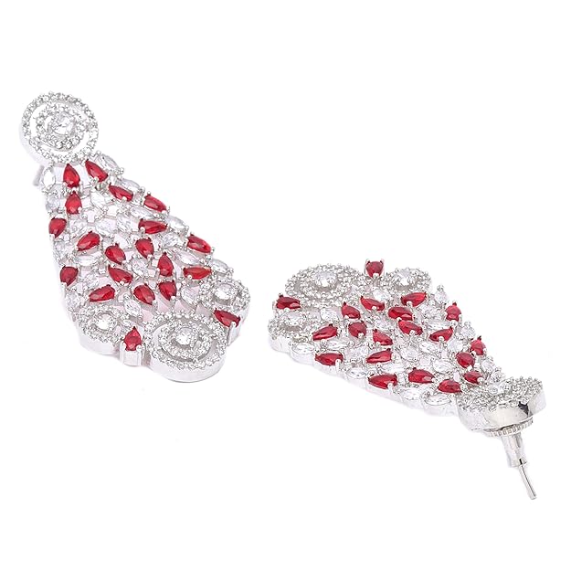 American diamond necklace set with matching earrings