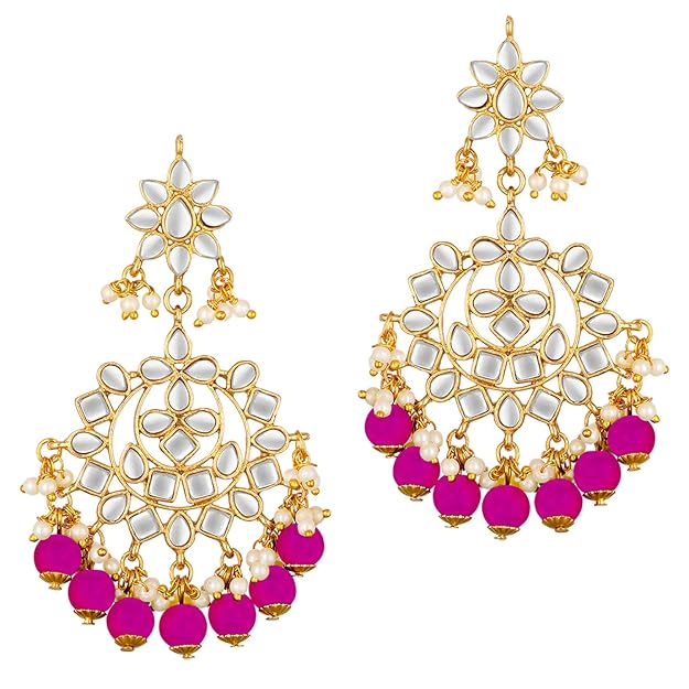 Maang Tikka with Pearl in Gold Plated Kundan Blue Faux Pearl Wedding Set