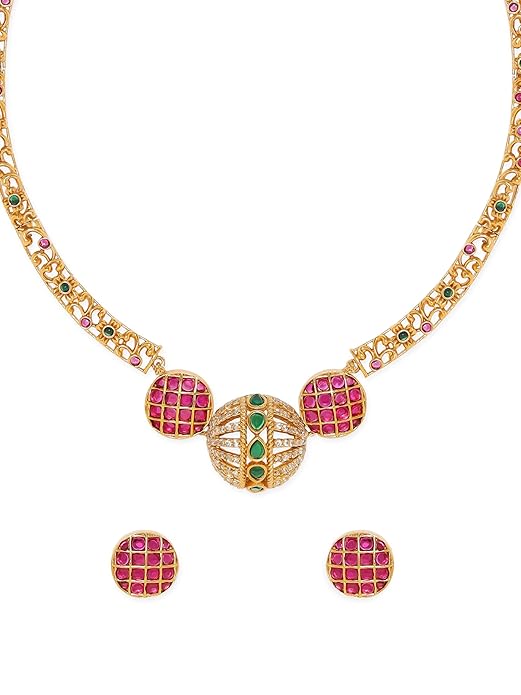 Bridal Temple Jewellery CZ Choker Necklace