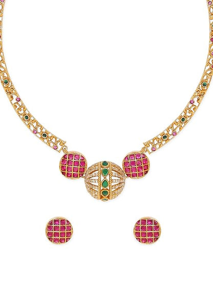 Bridal Temple Jewellery CZ Choker Necklace