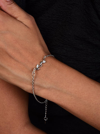 Copper Sterling Silver Plated Charm Bracelet for Women & Girls