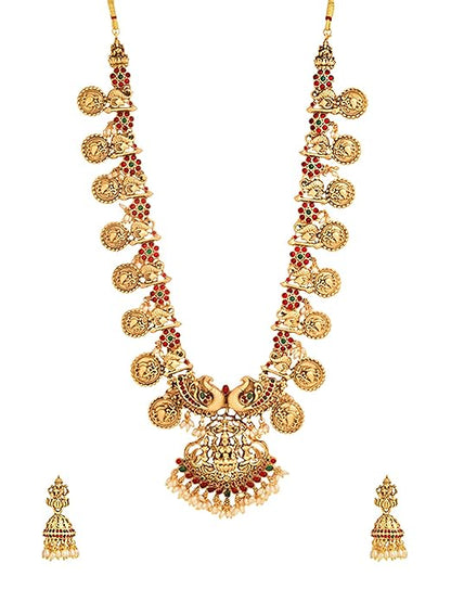 Temple Necklace Gold Long Traditional Set