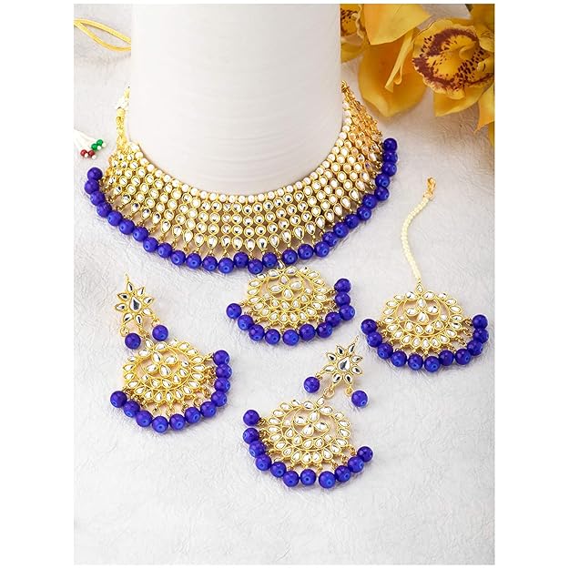 Bridal Kundan Jewellery Pearl Choker Set