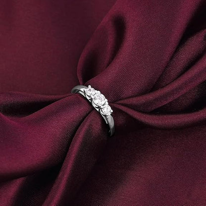 Silver Love Ring in 925 Sterling Silver Zircon Adjustable Elegant Design