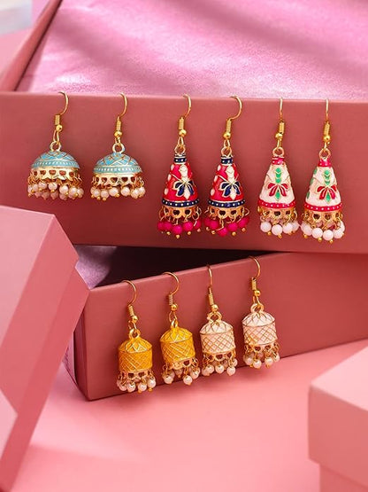 Traditional Jhumki Earrings Combo of 5 Pairs