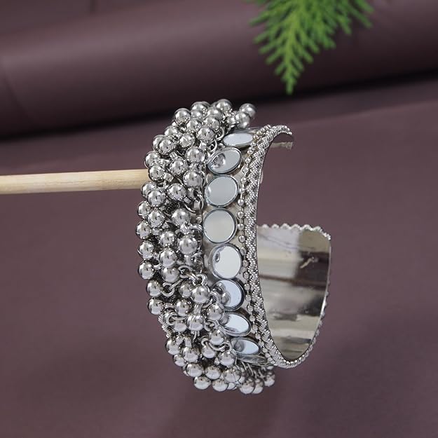 Women's Adjustable Bracelet Oxidised Ghungroo Kada