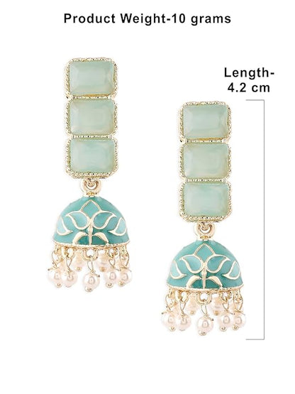 Emerald green drop earrings with rich vibrant stones