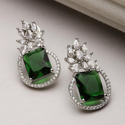 American Diamond Paisley Stud Earrings