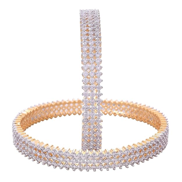 AD Jewellery White American Diamond Bangles
