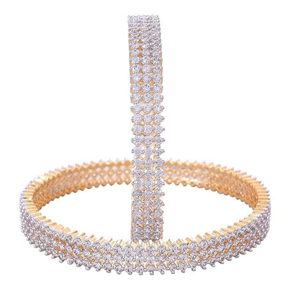 AD Jewellery White American Diamond Bangles