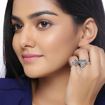 Oxidised Adjustable Statement Ring