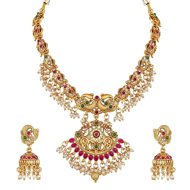 Bridal Temple Jewellery Pearl Choker Set