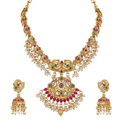 Bridal Temple Jewellery Pearl Choker Set