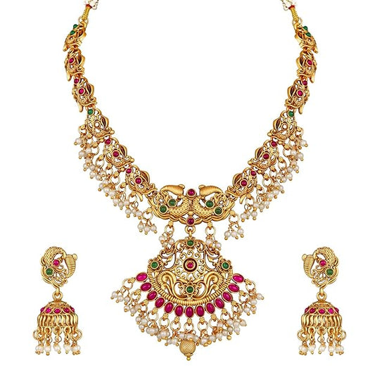 Bridal Temple Jewellery Pearl Choker Set