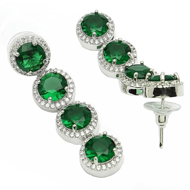 Diamond drop earrings with sparkling statement look