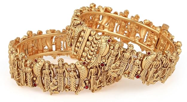 Gold Plated Lord Ram Sita Bangles for Women