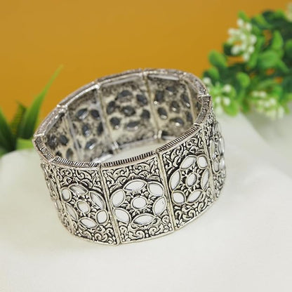 Womens Stretch Bracelets Oxidised Afghani Design