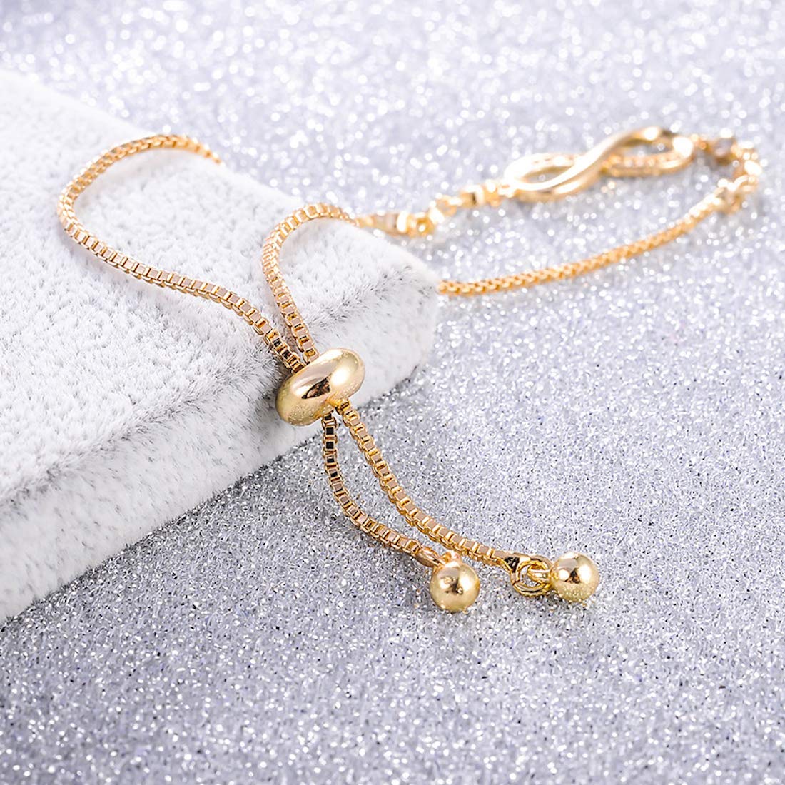 Infinity Diamond Gold Love Knot Bracelet