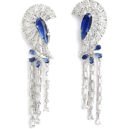 Blue American diamond necklace with sparkling stones