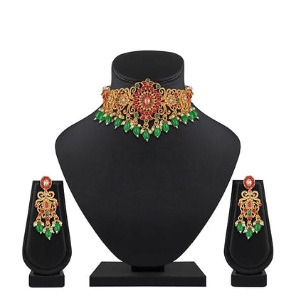 Temple jewellery bridal set with intricate handcrafted details