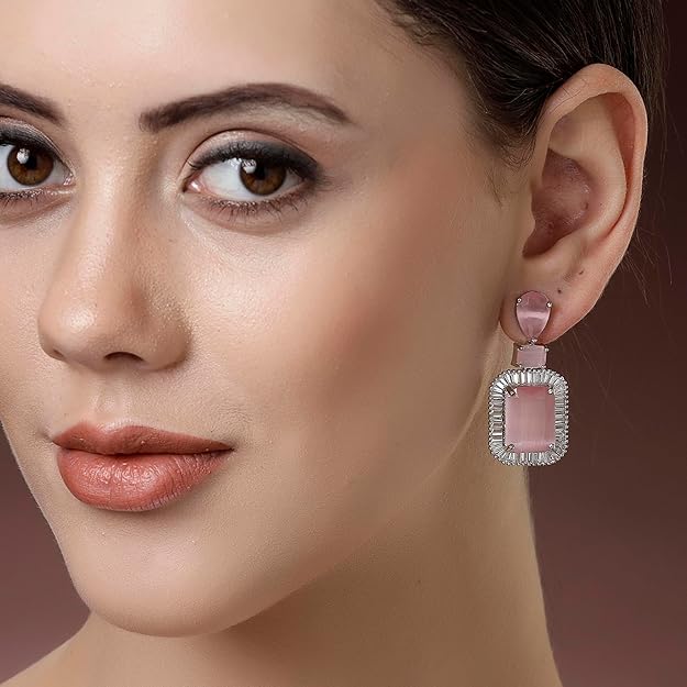 American Diamond Crystal Studded Drop Earrings