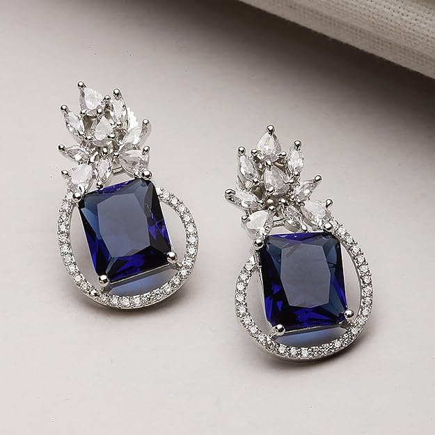 American Diamond Paisley Stud Earrings