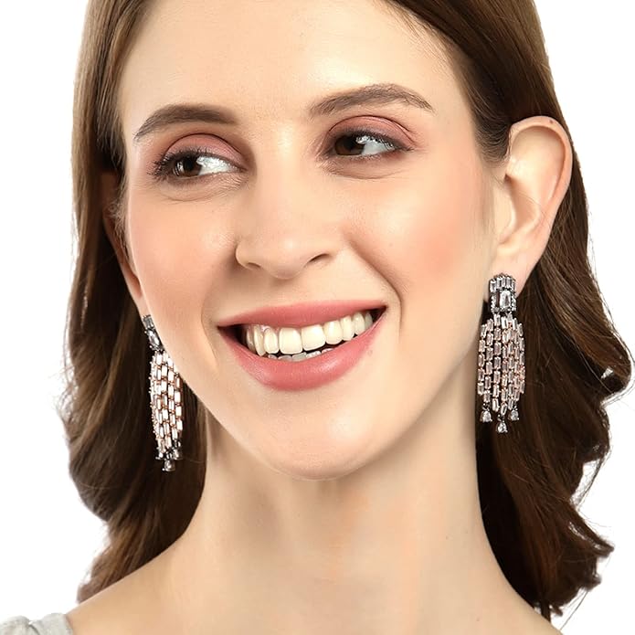 Diamond dangle earrings for women with premium shine
