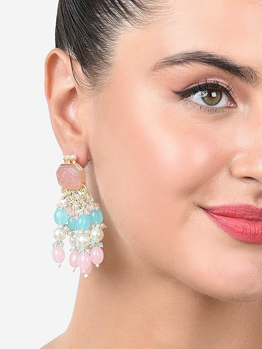 Turquoise drop earrings in elegant boho style