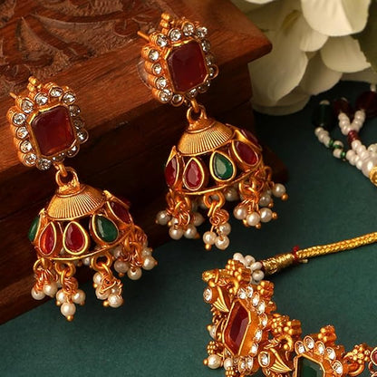Gold Temple Jewellery Wedding Set
