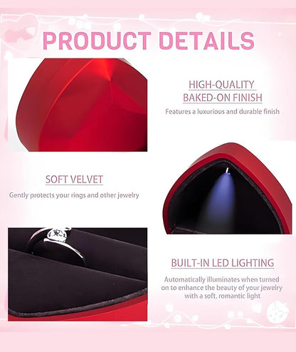 Proposal Ring Box with Light in Blue Elegant Design for Engagement & Romantic Surprise