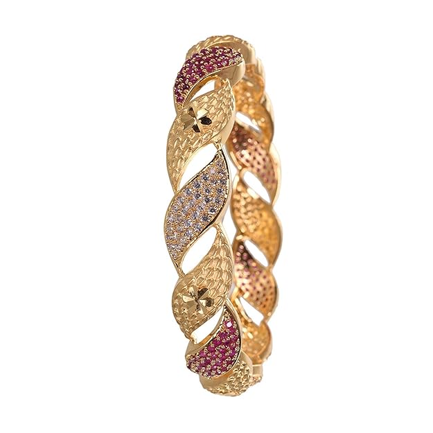 American diamond kada with traditional Indian styling